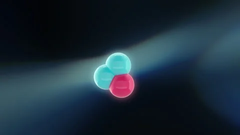 Tritium Atom 4K Looping Blue Background - Nuclear Fusion Stockbeeldmateriaal 319919771
