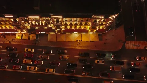 Triumfalnaya square at night Video stock 84564857