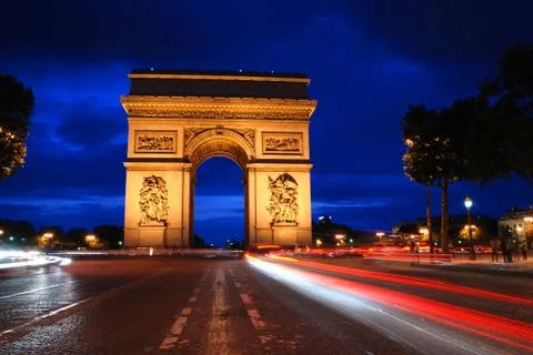 Triumph Arch at night Foto stock