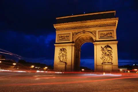 Triumph Arch at night Foto stock