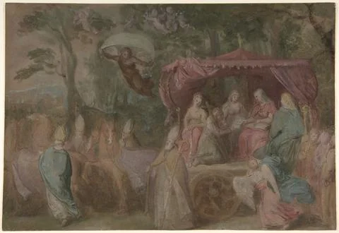 The Triumph of the Church: Ecclesia Presented with the Doctrines, Seated in.. Stock Illustration
