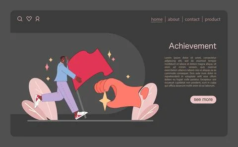 Triumph in Goals illustration. Flat vector illustration Stock Illustration