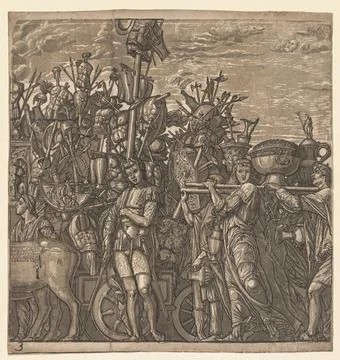 The Triumph of Julius Caesar: Soldiers Marching with Trophies of War, 1593-.. イラスト素材