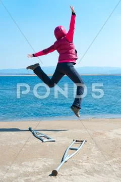 Triumph of overcoming Stock Photos