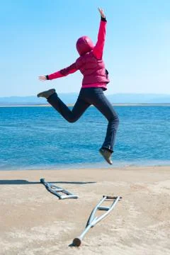 Triumph of overcoming Stock Photos