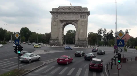 Triumphal Arch from Bucharest 스톡 동영상 30591860