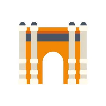 Triumphal arch building icon representing a famous city landmark Ilustração Stock