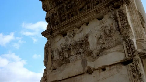 Triumphal arch is dedicated to the Emperor Titus Stock Footage