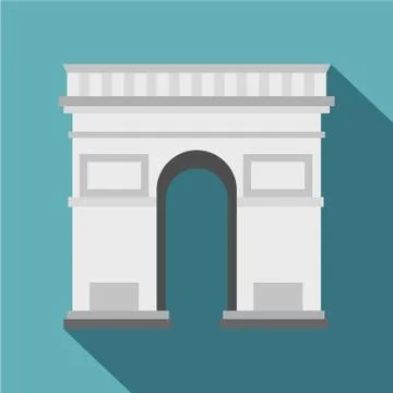 Triumphal Arch icon, flat style Stock Illustration