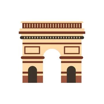 Triumphal arch icon, flat style イラスト素材