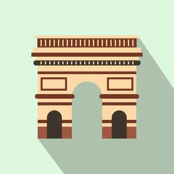 Triumphal arch icon, flat style イラスト素材