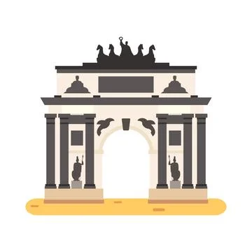 Triumphal arch isolated on white background. Illustration. Historic neoclas.. Stock Illustration