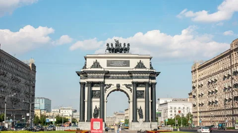 Triumphal arch in Moscow, Stock Footage 65833087