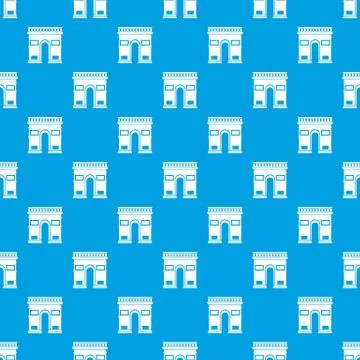Triumphal arch pattern seamless blue イラスト素材