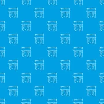 Triumphal arch pattern vector seamless blue Stock Illustration