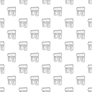 Triumphal arch pattern vector seamless Stock Illustration