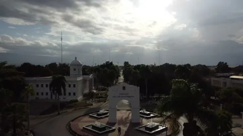 Triumphal arch San Juan de la Maguana Stock Footage