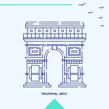 TRIUMPHAL ARCH skyline vector illustration Stock Illustration
