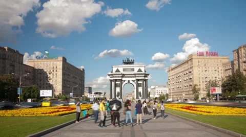 Triumphal Arch square hyperlapse 库存影片 27787173