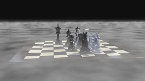 THE TRIUMPHANT WHITE CHESS KING Stock-Footage 73555490