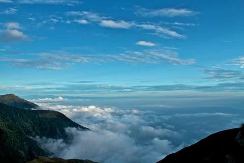 Triund, heavenly abode of the clouds Stock Photos
