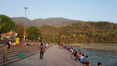 Triveni ghat, Rishikesh Stock Footage 106907397