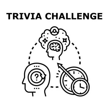 Trivia challenge game with knowledge and question icons Stock Illustration