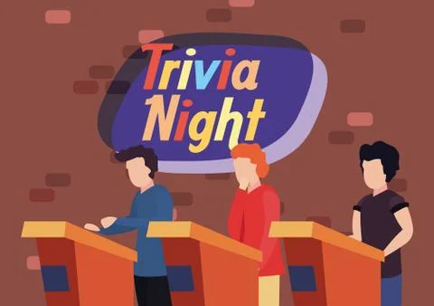 Trivia night design Illustrazione stock