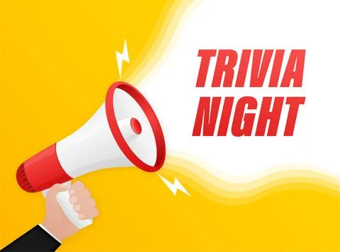 Trivia night megaphone on white background for flyer design. Vector illustration Stock Illustration