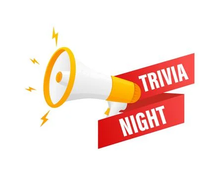 Trivia night megaphone on white background for flyer design. Vector illustration Stock Illustration