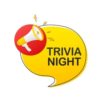 Trivia night megaphone on white background for flyer design. Vector illustration Stock Illustration
