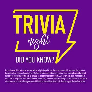 Trivia night on speech bubble. Did you know Stock Illustration