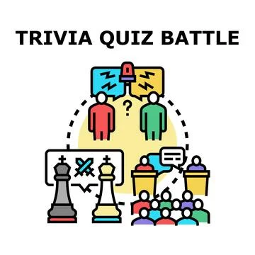 Trivia quiz battle concept for knowledge competition Illustrazione stock