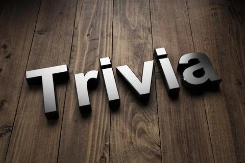 Trivia sign, title or header on wood Stock Photos