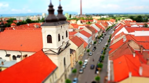 Trnava from city tower Stock Footage 40296297