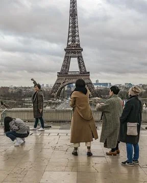 Trocadero Eiffel Tower Viewpoint, Paris Stock Photos