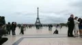 Trocadero tourists. HD Footage