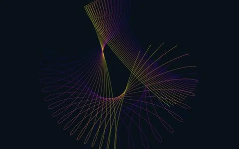 Trochoid Harmonic Fan Abstract Geometric Pattern Background Stock Illustration
