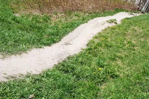Trodden path in the field Stock Photos