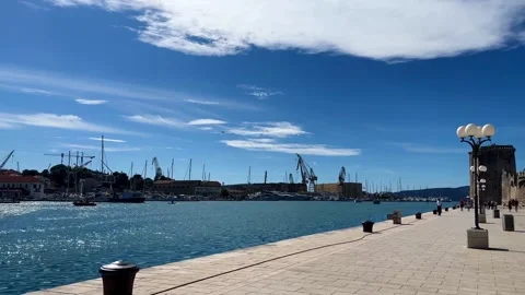 Trogir Port close to Split in Croatia Vídeos de archivo 244314835