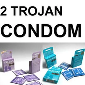 Trojan condom 2 box 3D Model