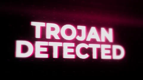 Trojan Detected Warning Alert Error Message flashing on Screen, Computer system Stock Footage 246956478