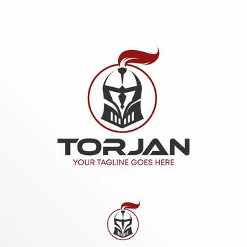 Trojan helmet logo free vector stock. Viking or spartan abstract design concept. Illustrazione stock