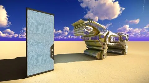 Trojan horse and computer 3d illustration Stock-Illustration