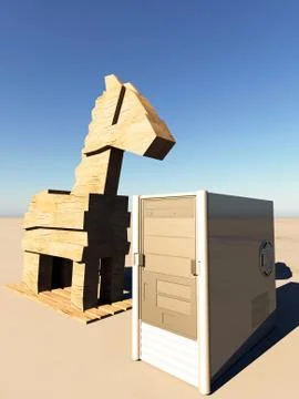Trojan horse and computer Stock Illustration
