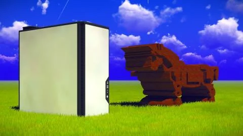 Trojan horse and computer Stockillustratie