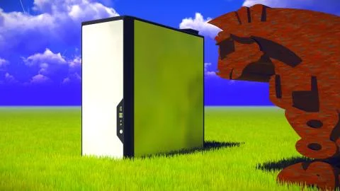 Trojan horse and computer Illustrazione stock