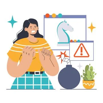 Trojan horse deception. Flat vector illustration. 스톡 일러스트