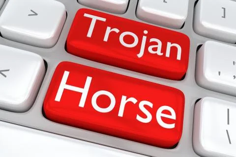 Trojan Horse - hacking concept 스톡 일러스트