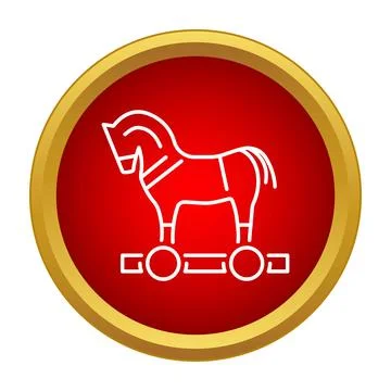 Trojan horse icon representing computer virus malware Illustrazione stock